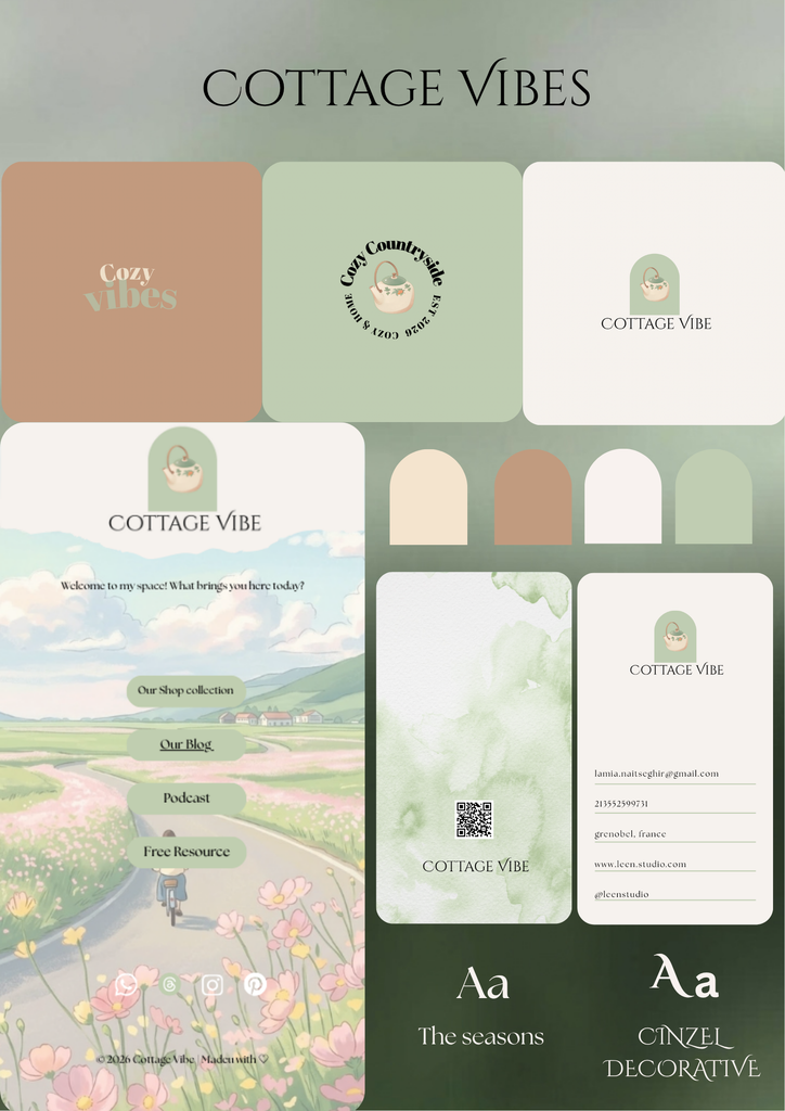 Cottage Vibes – Exclusive Premade Brand Kit & Visual Identity